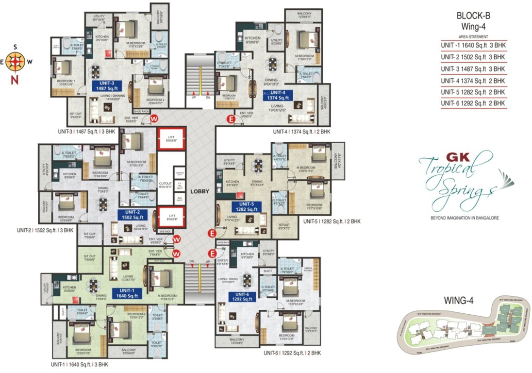 tropical springs Wing 1 Cluster Plan