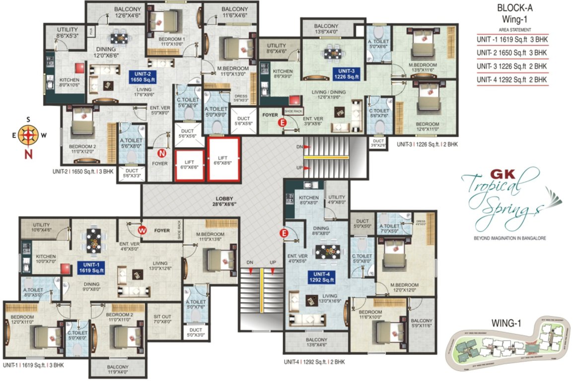 tropical springs Wing 1 Cluster Plan