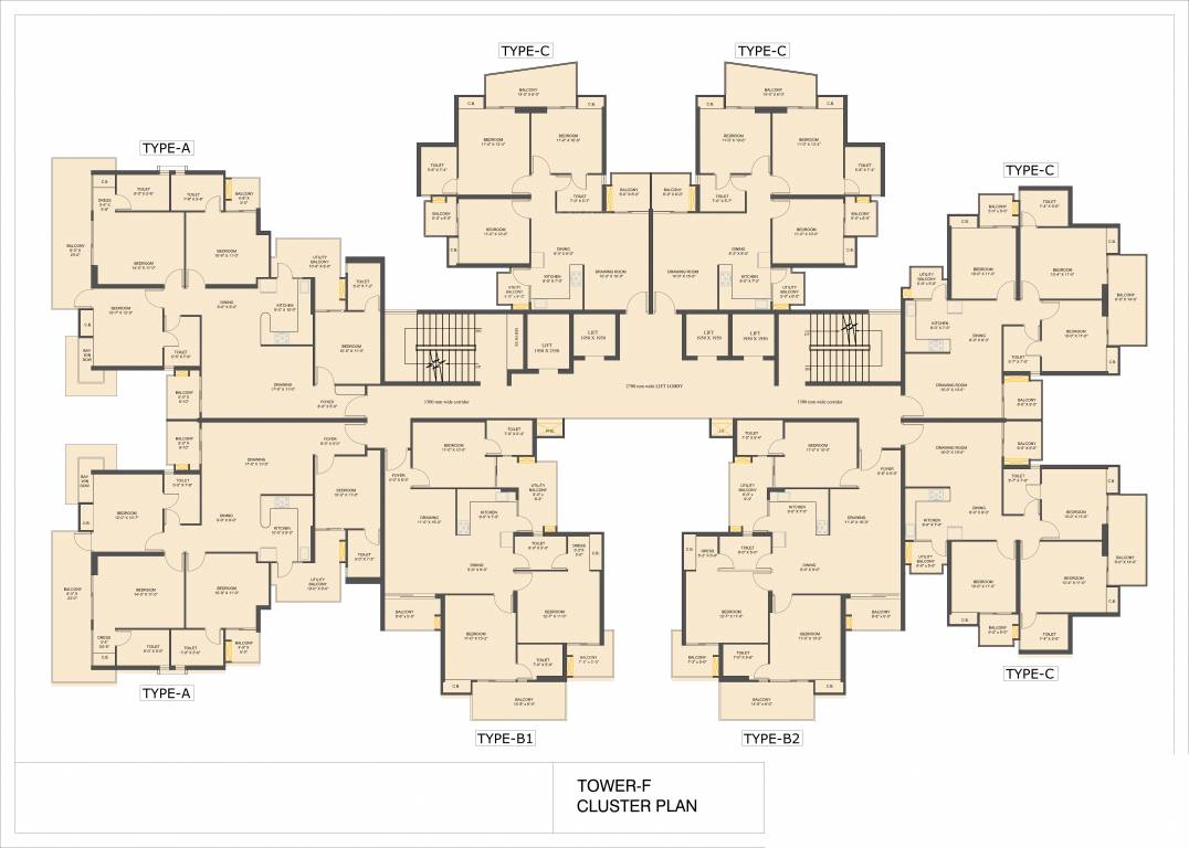 vridhi towers Tower F Cluster Plan for Typical Floor