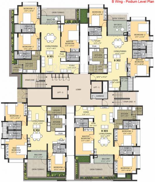 2, 3, 4 BHK Cluster Plan Image - Newry Properties Park Tower for sale ...