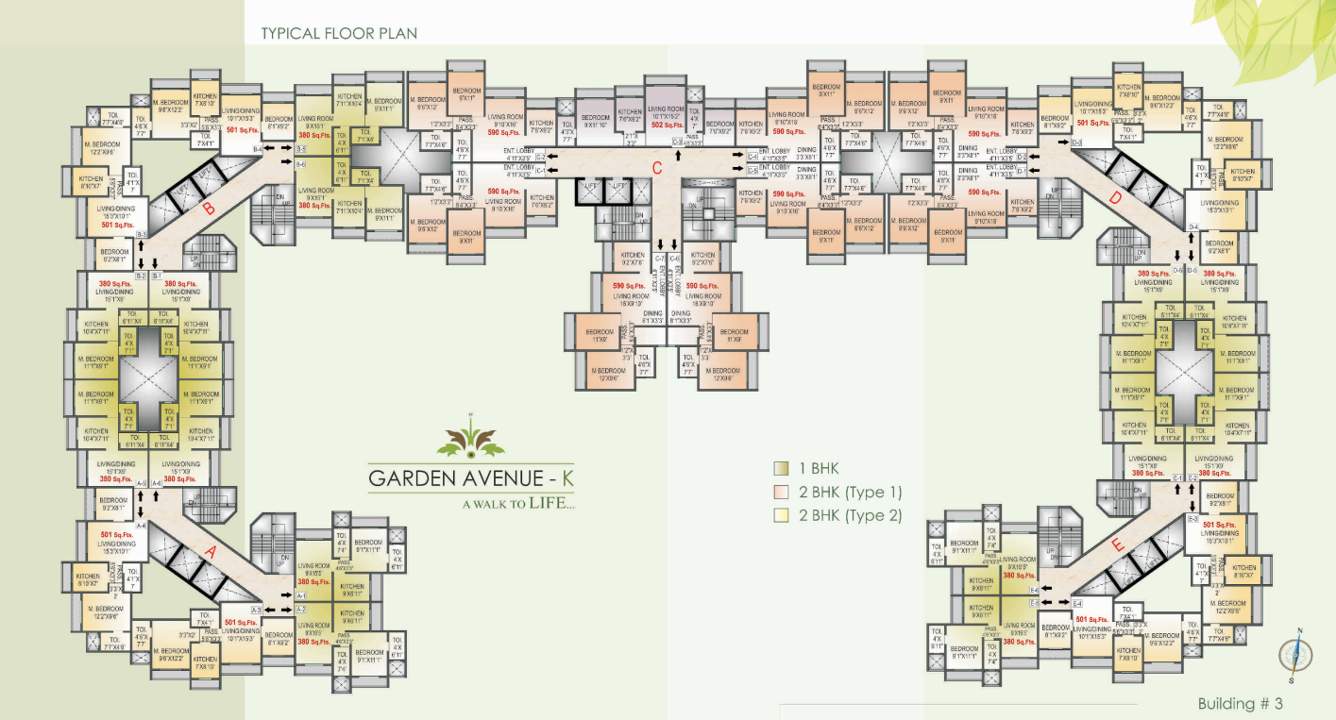  garden avenue k Building 3 Cluster Plan