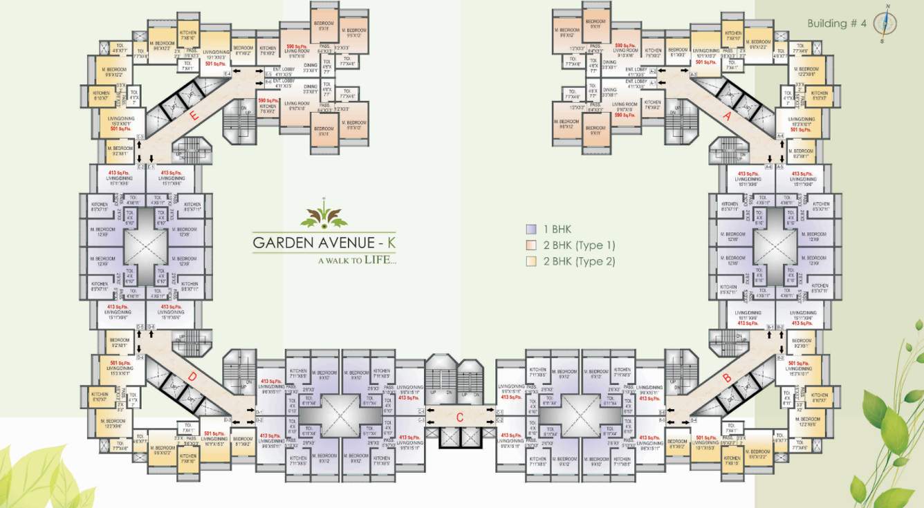  garden avenue k Building 4 Cluster Plan