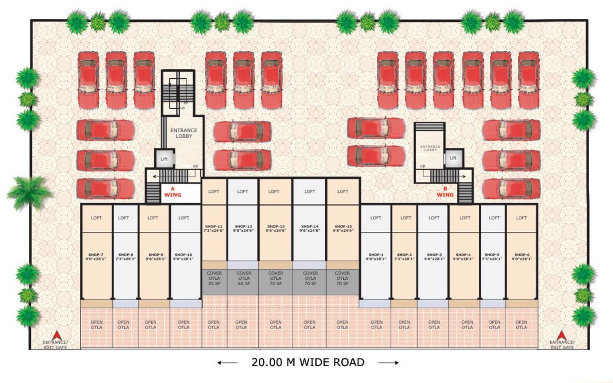  heights Ground Floor Wing A Cluster Plan