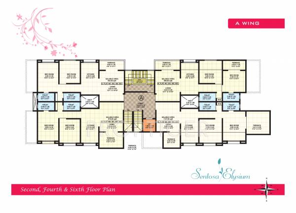 Wing A Cluster Plan for Even Floor shree-ganesh-developers sentosa-elysium Wing A Cluster Plan for Even Floor