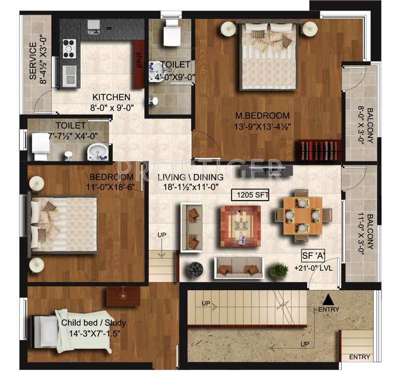 VJS Associates Ashraya Block 1 2nd Floor Cluster Plan