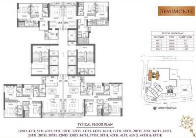  beaumonte Cluster Plan for Typical Floor