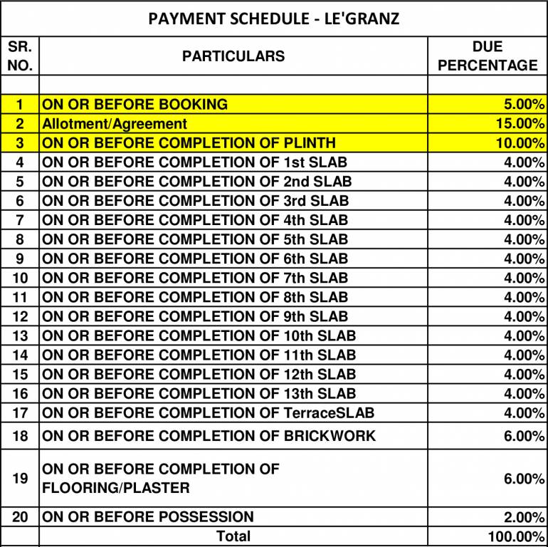 Images for Payment Plan of Ekta Legranz Payment Plan