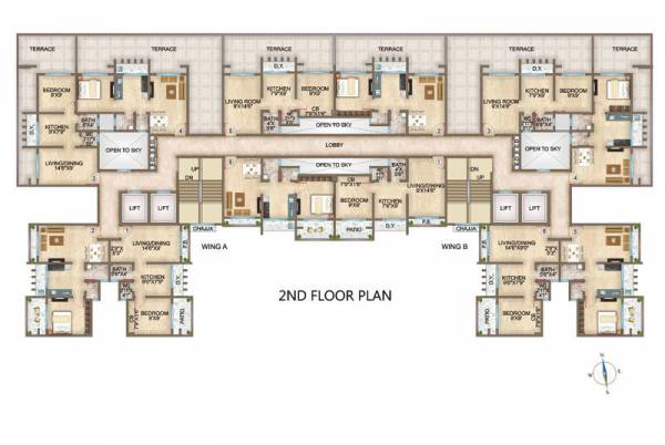  galaxy Wing E Cluster Plan for 2nd Floor