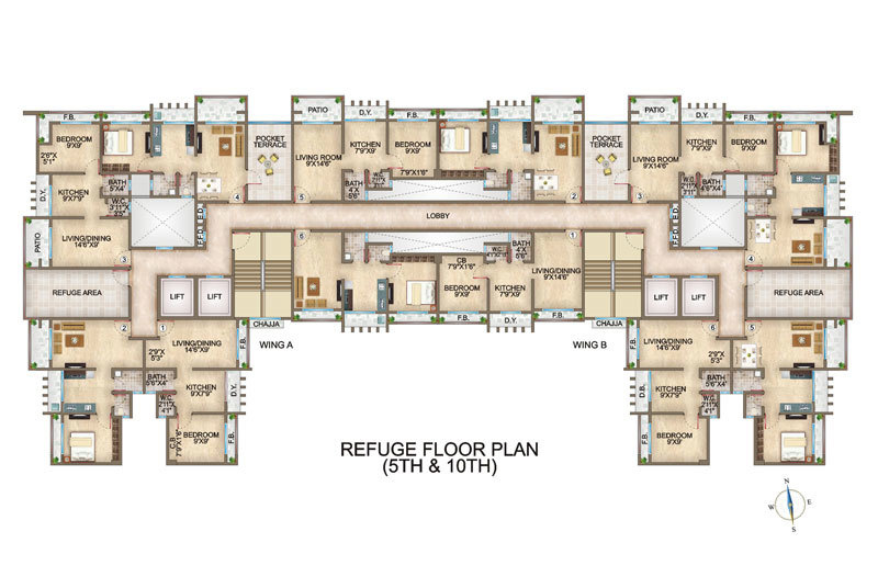  galaxy Wing E Cluster Plan for 5th Floor