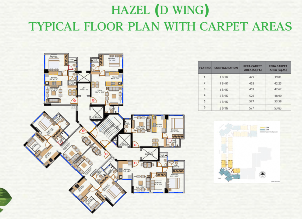  premier D Wing Cluster Plan for Typical Floor