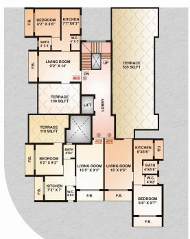  apartment Cluster Plan