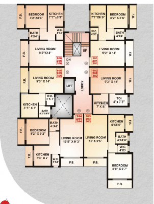  apartment Cluster Plan