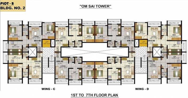 Images for Cluster Plan of Sai Om Sai Towers