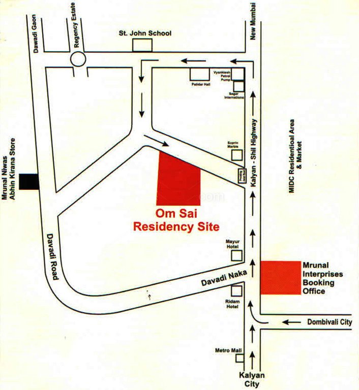 mrunal enterprises om sai residency Location Plan