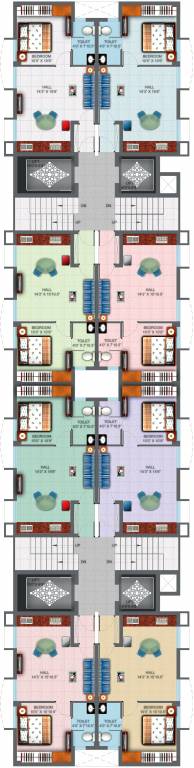 shreevelu builder alaka palazzo Block 2 Typical Cluster Plan