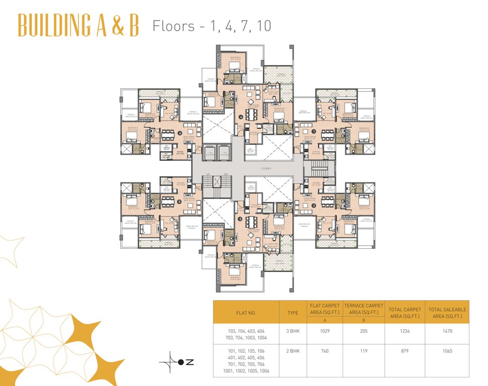  royal entrada Tower A + B Cluster Plan For 1st, 4th, 7th &  10 th Floor