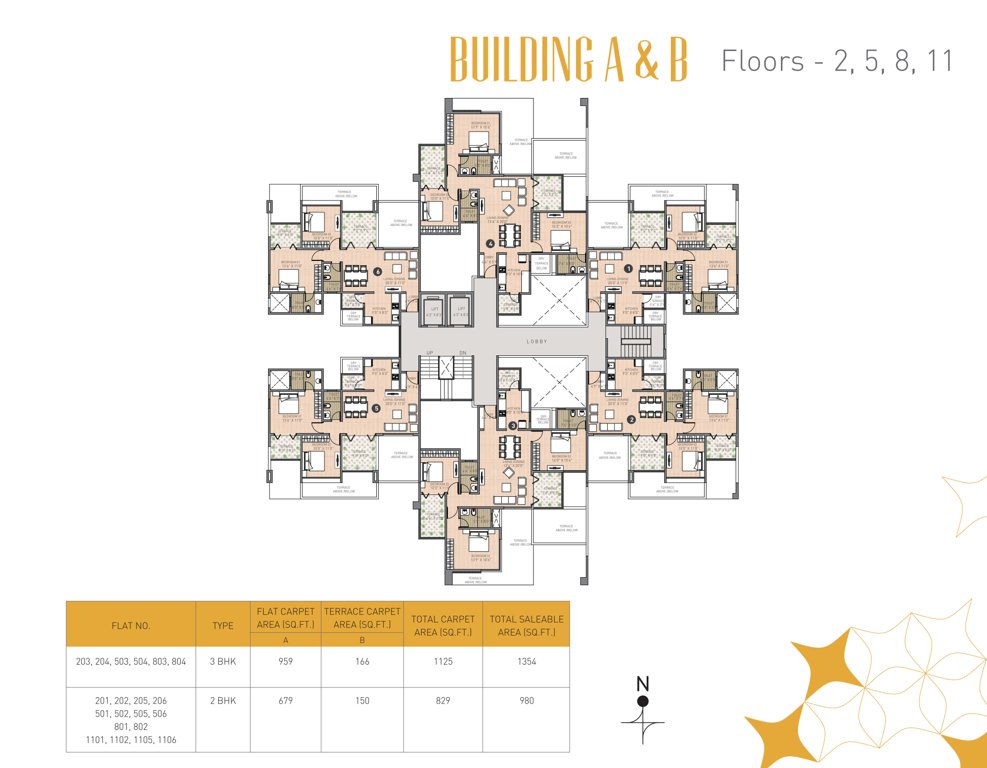  royal entrada Tower A + B Cluster Plan For 2nd, 5th, 8th & 11th floor 