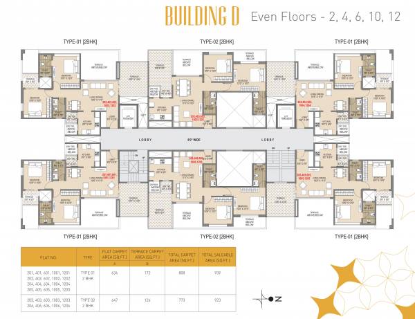  royal-entrada Tower D Cluster Plan For 2nd, 4th, 6th, 10th & 12th Floor