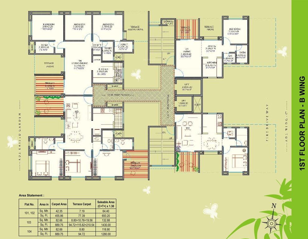  serenity Wing  B Cluster Plan for 1st Floor
