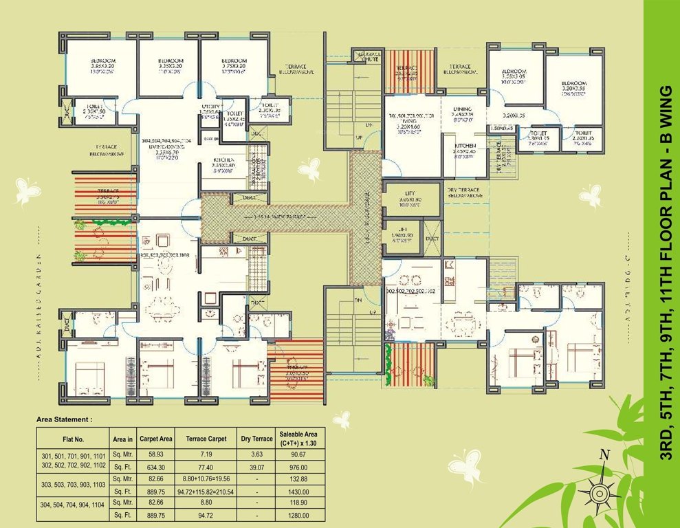  serenity Wing  B Cluster Plan for 3rd Floor