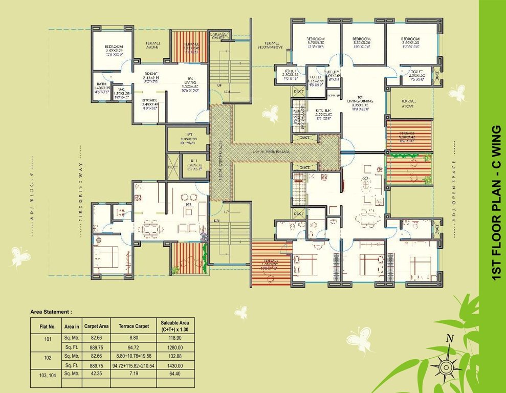  serenity Wing  C Cluster Plan for 1st Floor