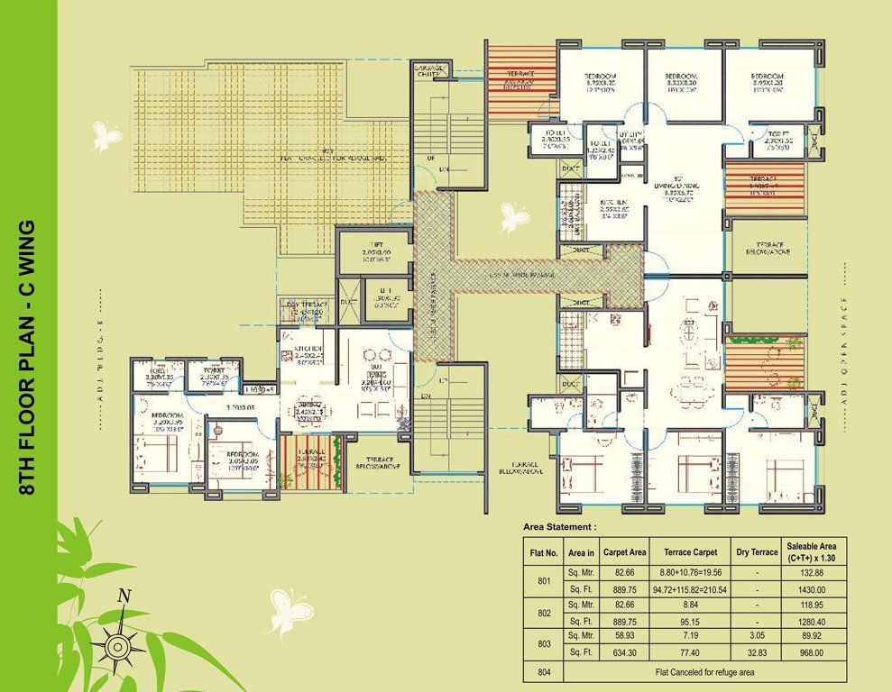  serenity Wing  C Cluster Plan for 8th Floor