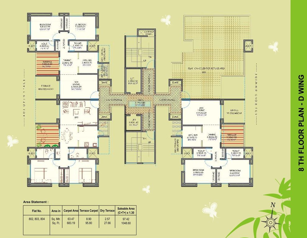  serenity Wing D Cluster Plan for 8th Floor