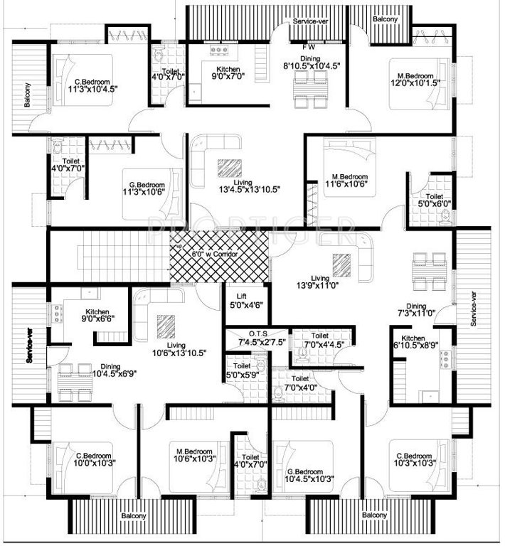  tulip Tower 1 Cluster Plan