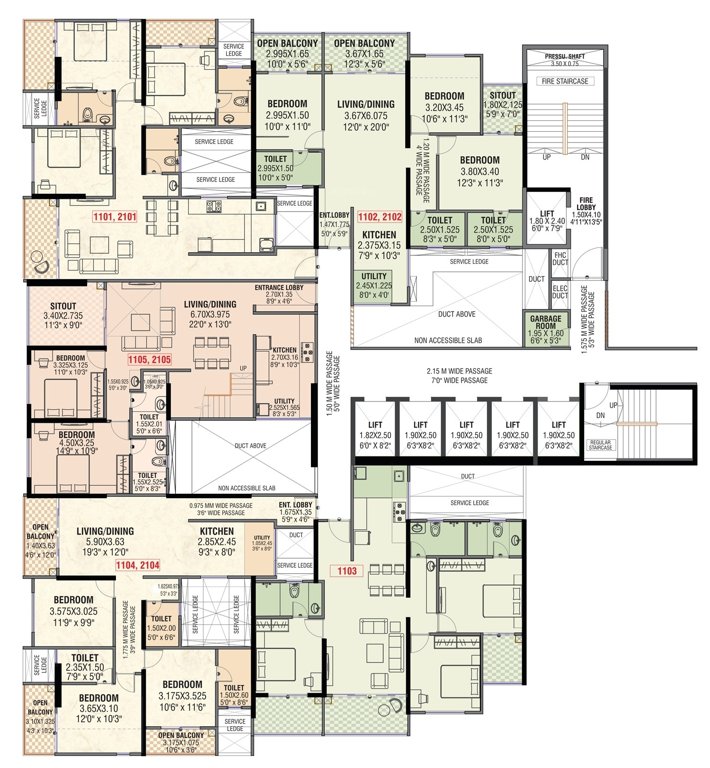 midori towers D Wing Cluster Plan for 11th Floor