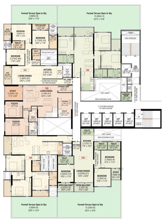 midori towers D Wing Cluster Plan for 1st Floor