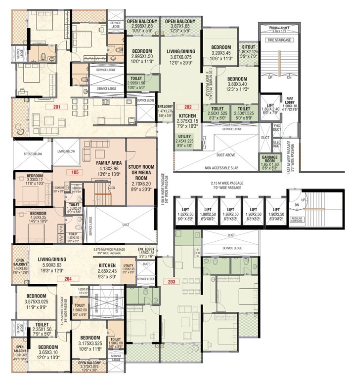 midori towers D Wing Cluster Plan for 2nd Floor
