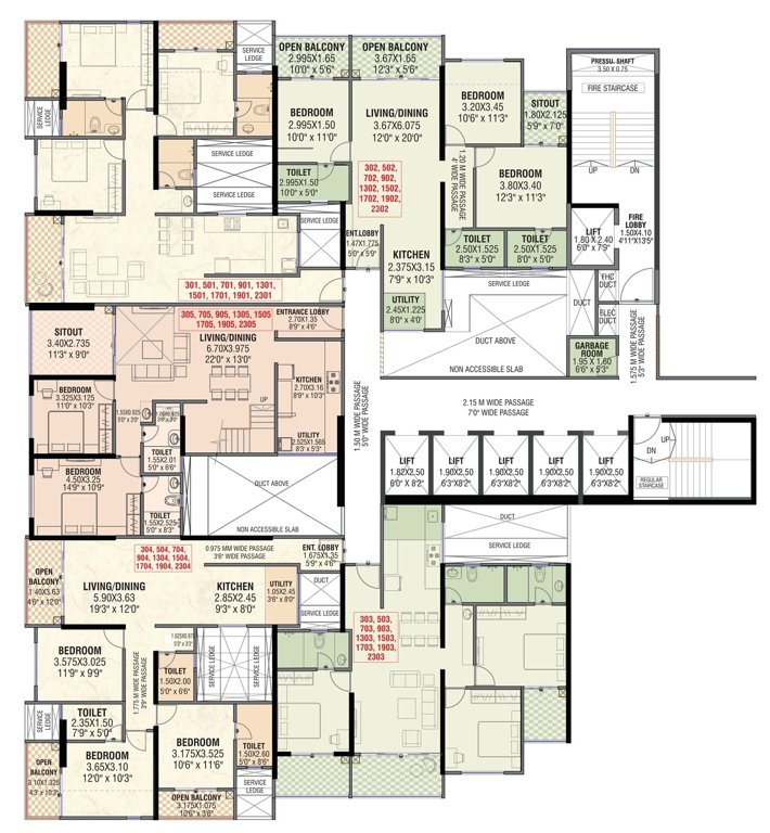 midori towers D Wing Cluster Plan for 3rd Floor