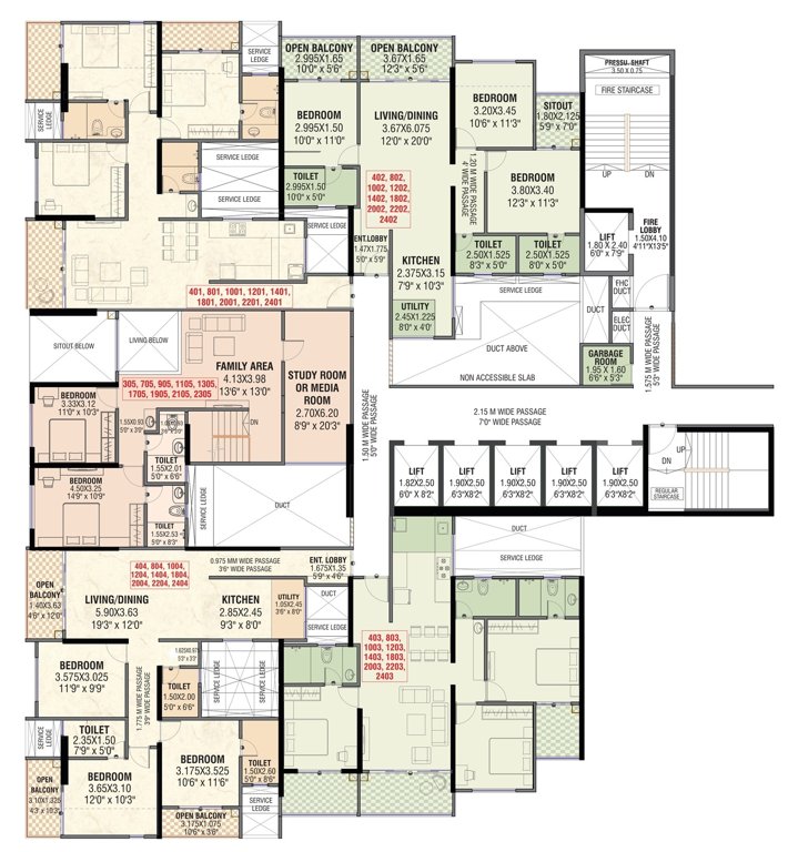 midori towers D Wing Cluster Plan for 4th Floor