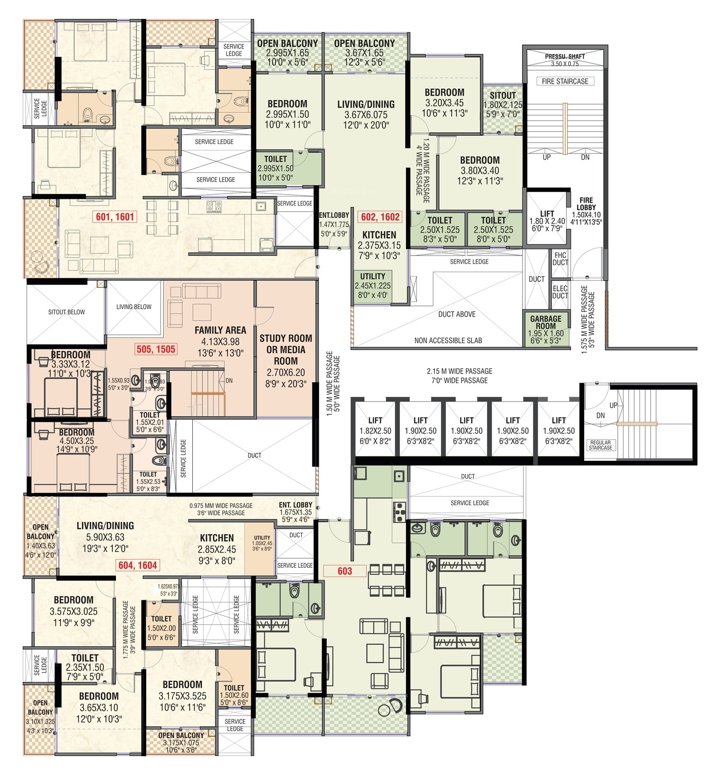 midori towers D Wing Cluster Plan for 6th Floor