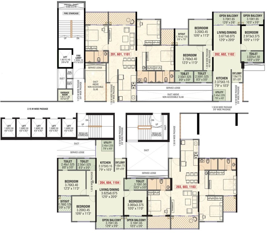 midori towers E Wing Cluster Plan for 2nd Floor