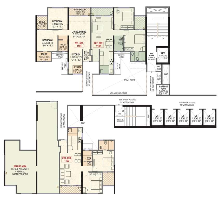 midori towers F Wing Cluster Plan for 2nd Floor