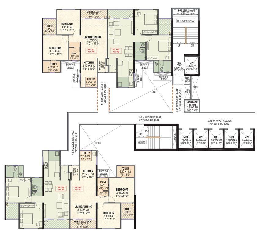 midori towers F Wing Cluster Plan for 3rd Floor