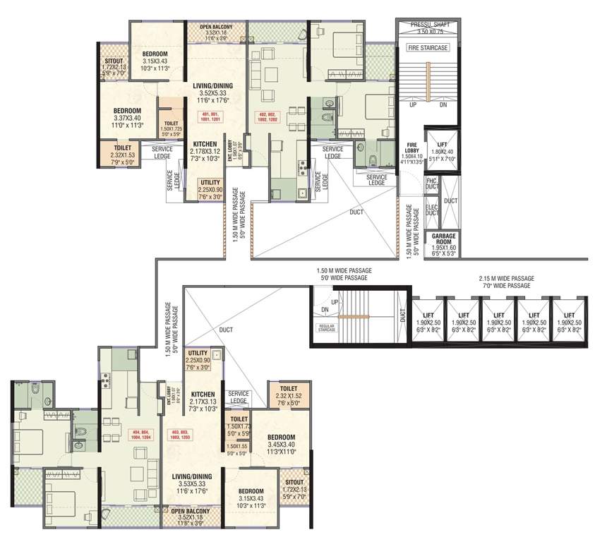 midori towers F Wing Cluster Plan for 4th Floor
