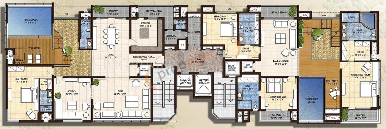  sky villas Images for Cluster Plan of Olympia Sky Villas