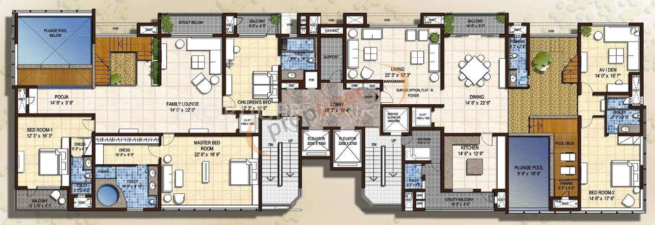  sky villas Images for Cluster Plan of Olympia Sky Villas