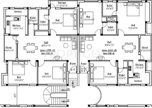 Kanya Homes Sri Harshita Block A3 1st Floor Cluster Plan