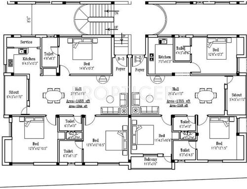 Kanya Homes Sri Harshita Block B2 1st Floor Cluster Plan