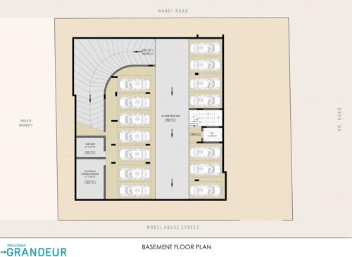 millenia-ventures-and-investments-(p)-ltd grandeur TOWER 1 Cluster Plan for Basement Floor