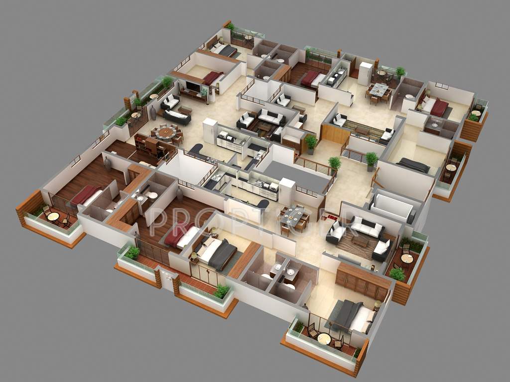 millenia ventures and investments (p) ltd grandeur TOWER 1 Cluster Plan from 1st to 4th Floor