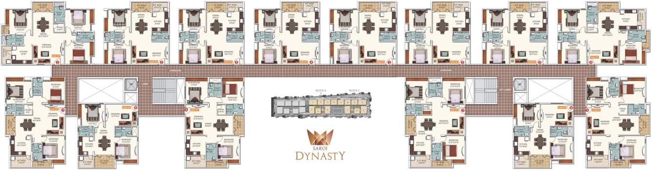  dynasty Images for Cluster Plan of Saroj Dynasty