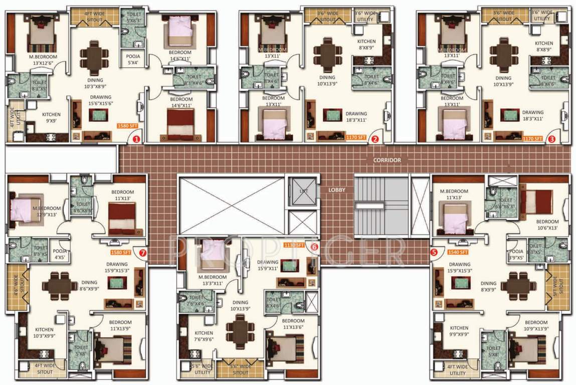  dynasty Images for Cluster Plan of Saroj Dynasty