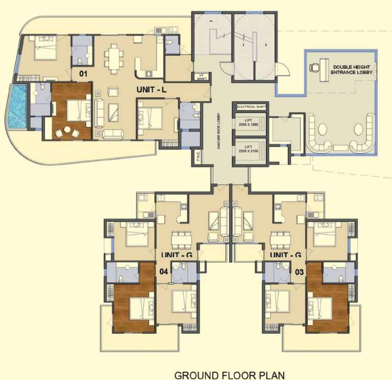  solitairian city S2,S4 Cluster Plan For Ground Floor
