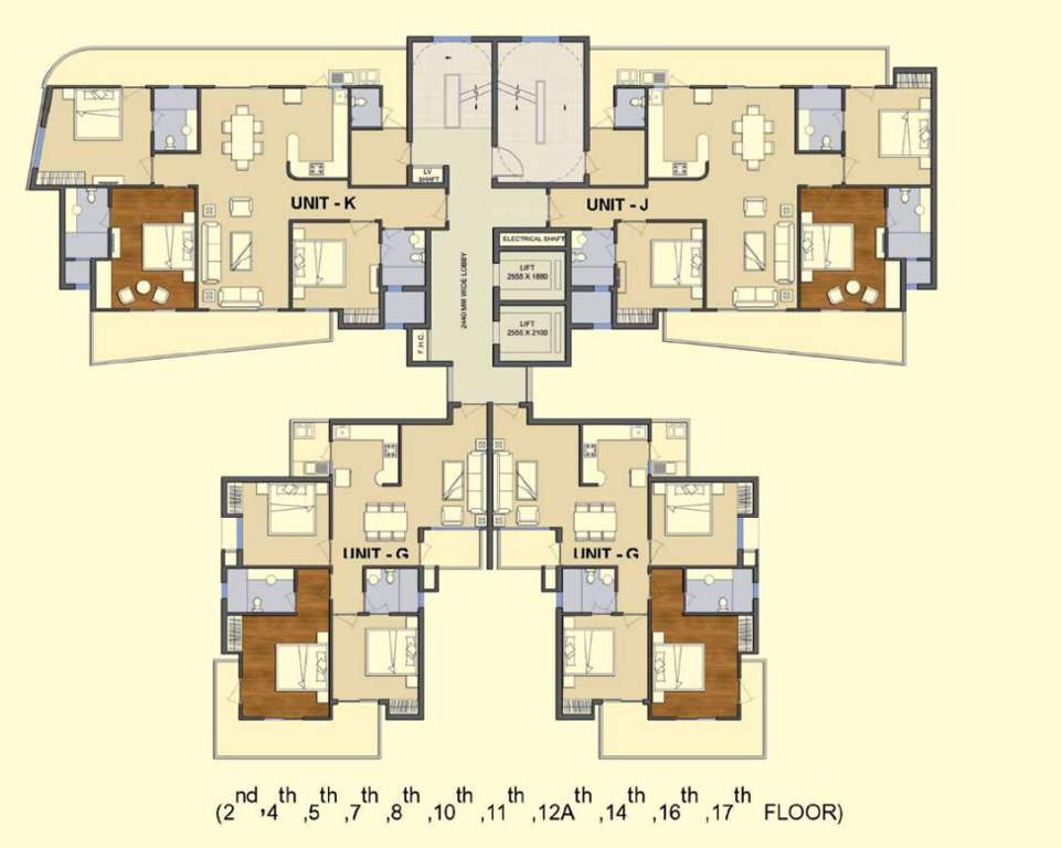  solitairian city S2,S4 Cluster Plan From 2, 4 ,5 ,7 ,8 ,10 ,11 ,12A 14 ,16 ,17 FLOOR