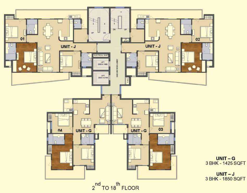  solitairian city S3 Cluster Plan From 2nd To 18th Floor