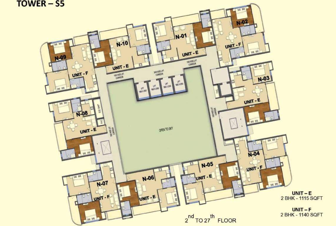  solitairian city S5 Cluster Plan From 2nd To 27th Floor